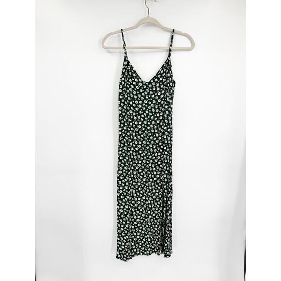 Reformation Crimini Cilantro Green Floral Sleeveless V-Neck Slip Midi Dress 6 - Picture 2 of 7